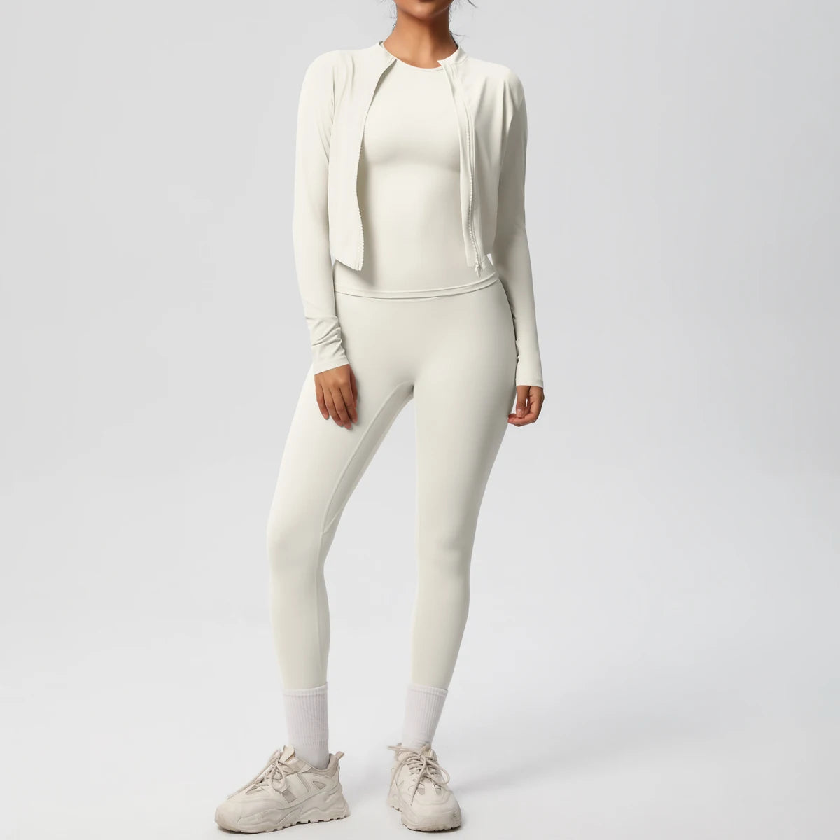 Women Sportswear Yoga Set Workout Clothes Athletic Wear Sports Gym Legging Fitness Top Long Sleeve Yoga Suit ﻿