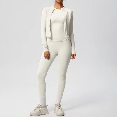 Women Sportswear Yoga Set Workout Clothes Athletic Wear Sports Gym Legging Fitness Top Long Sleeve Yoga Suit ﻿