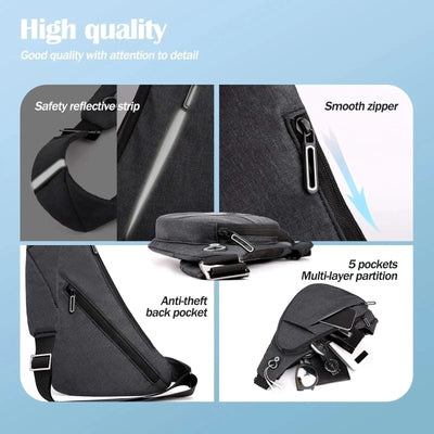 Sling Bag - Anti-theft Crossbody Shoulder Bag for Men and Women