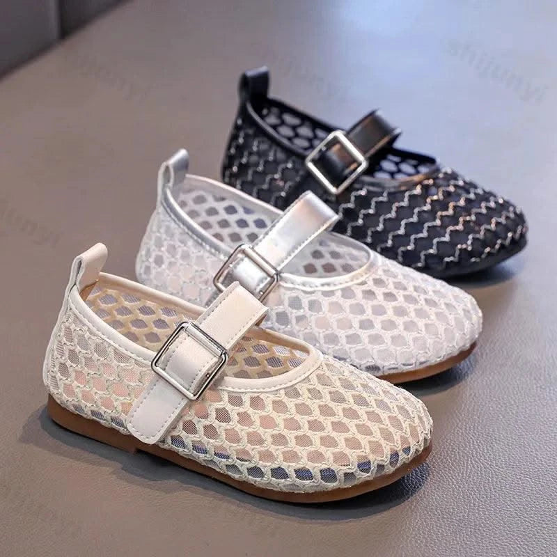 Hollow Weaving Breathable Non Slip Girls Flat Shoes For Children | Princess Shoes | Kids Fashion Sandals