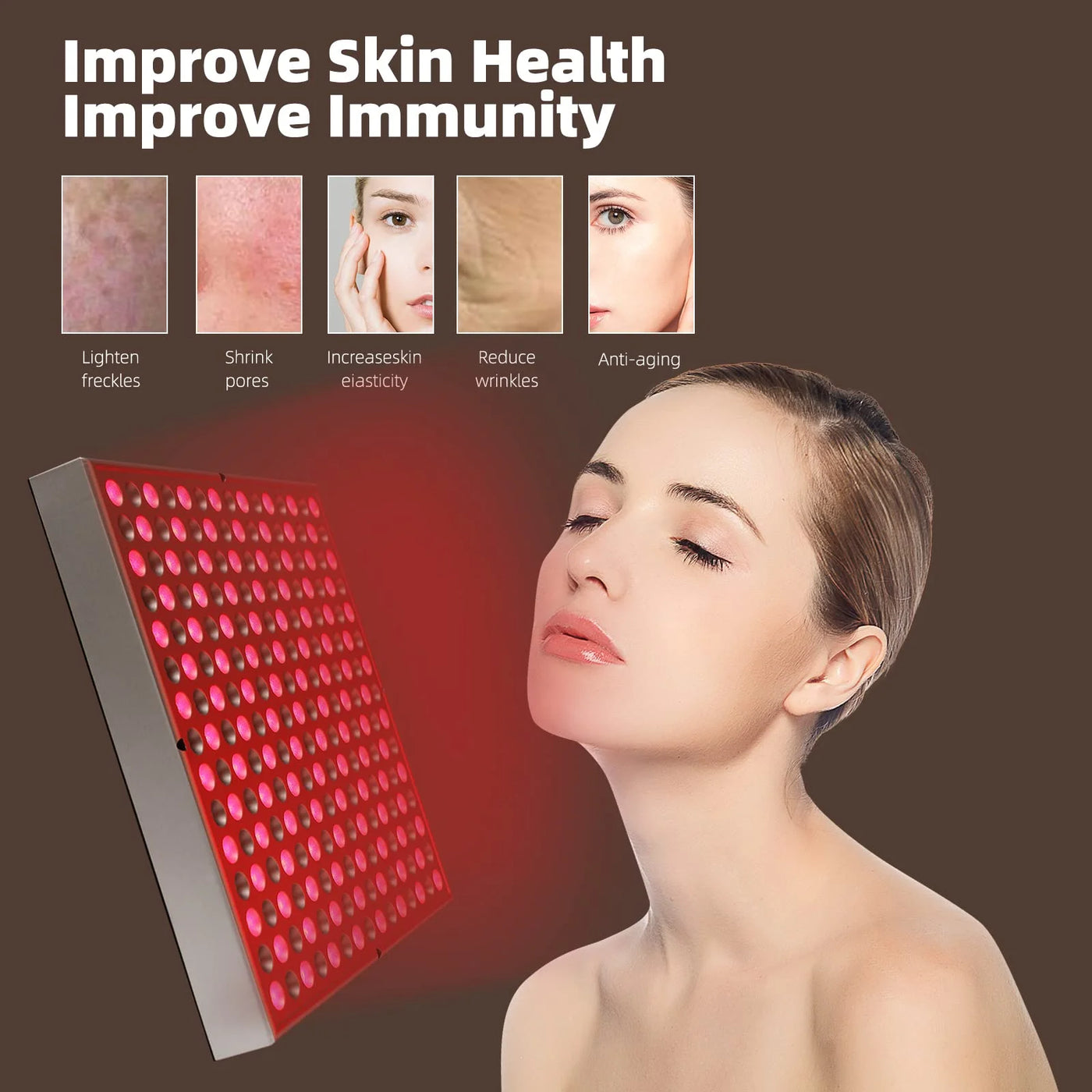 LED Red Light Therapy Panel Lamp for Facial Anti Aging Skin Care Beauty for Body Face Skin Beauty Pain Relief Muscle Recovery