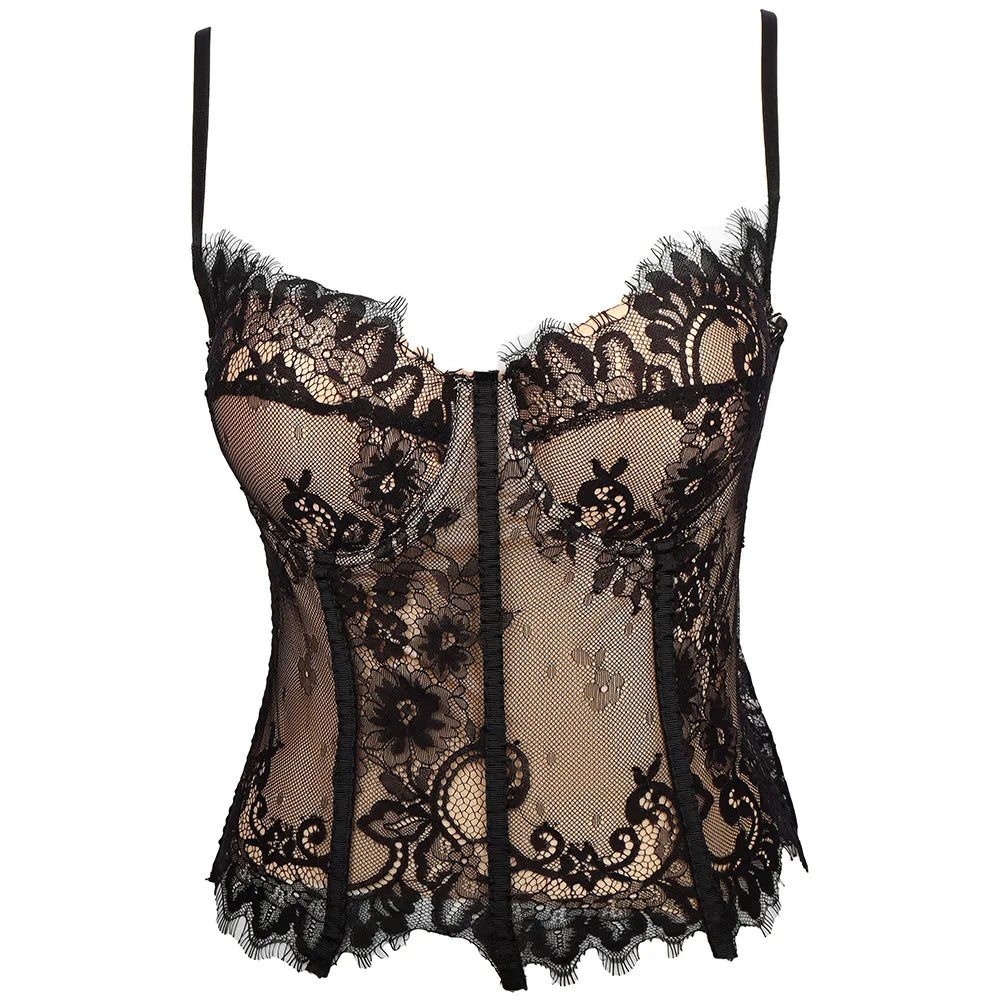 Women's Shaping Sexy Lace Corset Floral Lace Lady Bustier Elegant Slim Evening Wear Crops Lady Club Party Body Shaper Top