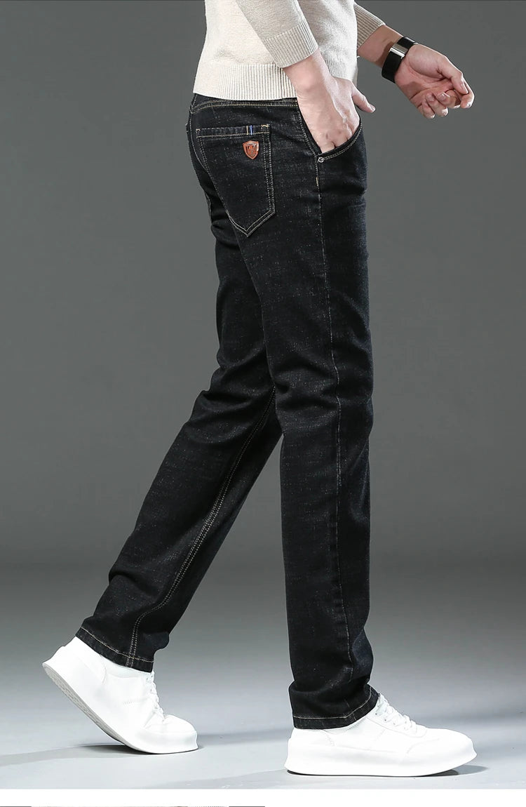 New Men Classic Jeans Jean Homme Pantalones Hombre Men Mannen Soft Black Biker Masculino Denim Overalls Mens Pants Size 30-40