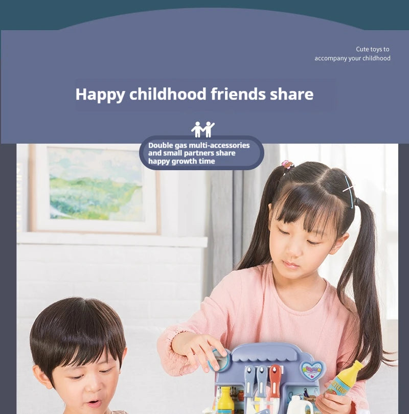 Simulated Kitchen Toys  Kitchenware Lighting and Sounds Cooking Game Set Children Fun Educational Toy Educational Toy