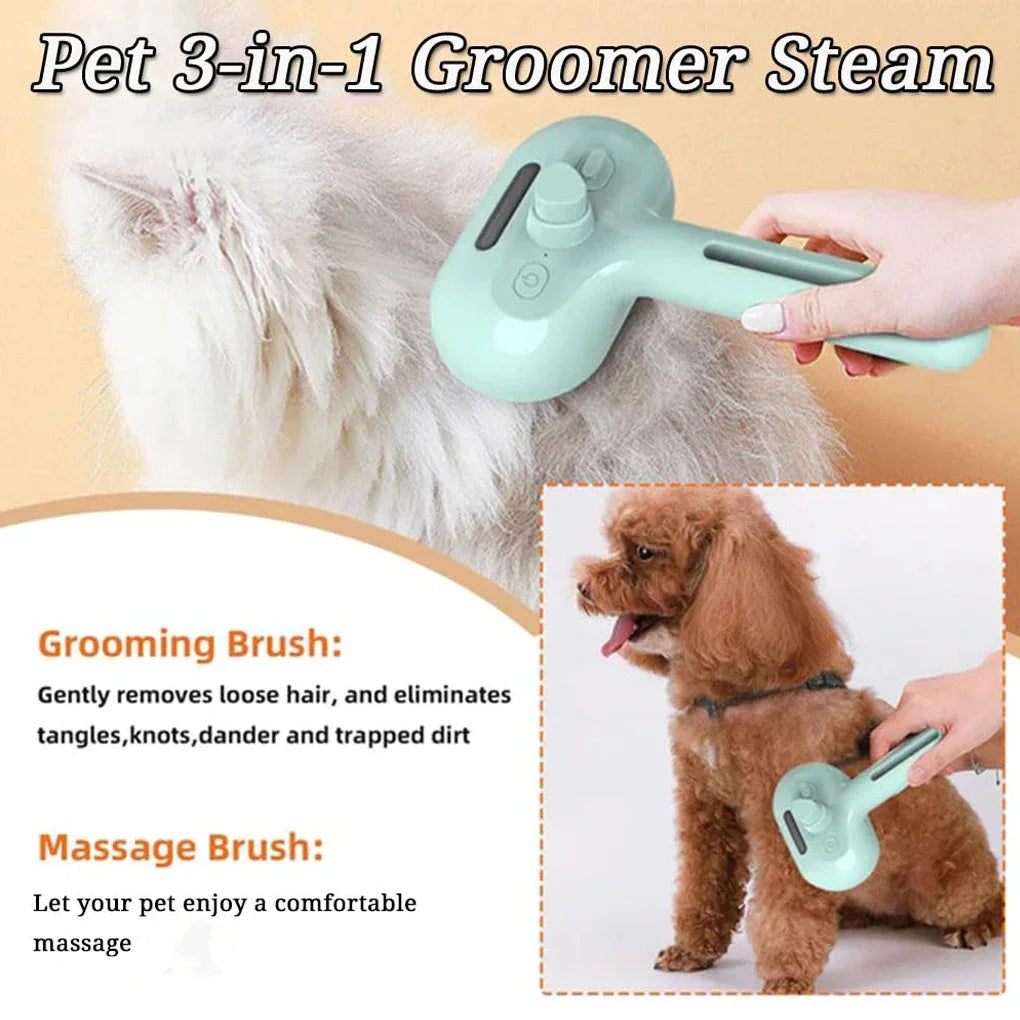 Dog Steam Grooming Brush Pet Spray Hair Removal Comb ABS Luxury Grooming Brush For Smooth Coat Pet 3 In 1 Groomer Steam