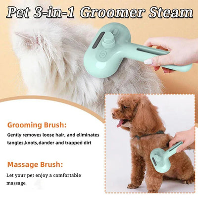 Dog Steam Grooming Brush Pet Spray Hair Removal Comb ABS Luxury Grooming Brush For Smooth Coat Pet 3 In 1 Groomer Steam