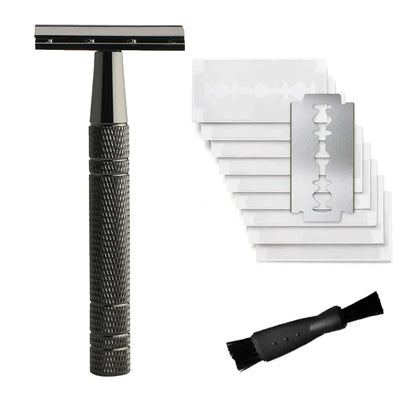 Double Edge Safety Razor for Women, with 10 pcs Safety Razor Blades Single Blade Razor Reusable Travel Essentials Women Razor