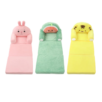 Kids Foldable Sofa Bed Cartoon Foldable Kids Sofa Soft Cute Shape 2 in 1 Wide Armrest Washable Humanize for Bedroom