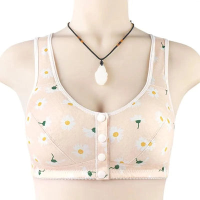 Bra For Women Wire Free Bra Cotton Underwear Front Closure Brassiere Women's Lingerie Large Bust 50 52 BCD Cup