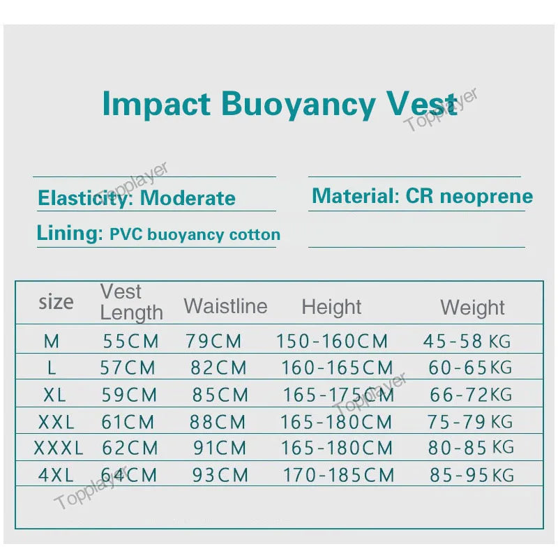 Life Jacket Wake Surfing Impact Vest Neoprene Life Jacket Wakesurf Comp Vest But Great for All Watersport Activities Life Jacket