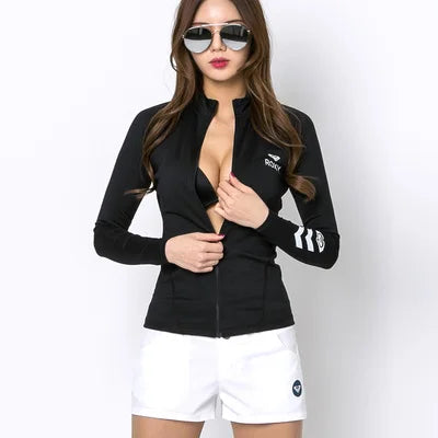Women's Wetsuit Sun Protection Long Sve Surfing Outerwear Qui Dry Suit Separate Design for Snorkeling And Swimming