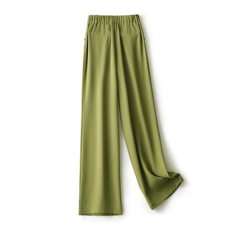 Suit Wide Leg Pants for Women in Summer with A High Waistline  2023 New Loose and Slim Straight Tube Casual Chiffon Pants