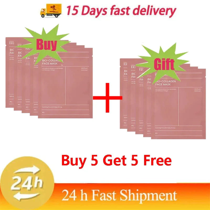 Bio Collagen Face Mask Anti Wrinkle Fade Face Fine Line Lift Firm Skin Anti-Aging Brighten Whitening Skin Care Korean Cosmetics