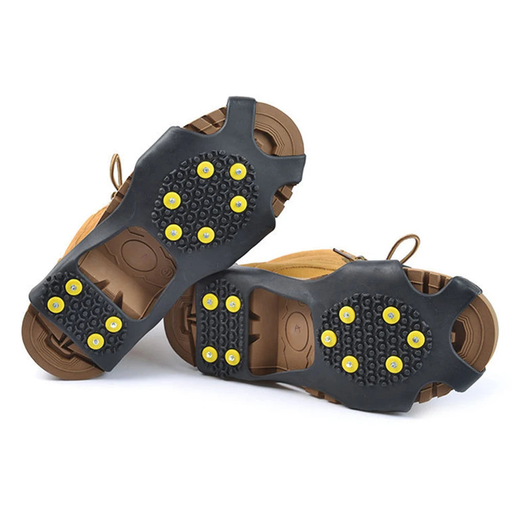 10 Teeth Climbing Crampons Anti-Slip Mountaineering Cleats Unisex Bundled Crampons Walking Hiking Accessories