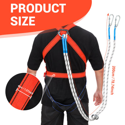 Professional Safety Harnesses Fall Protection Durable Fibre Material for Hiking Camping Adventure Tool Security Protection