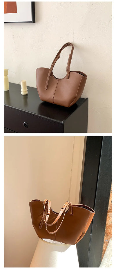 Designer Large Capacity Women Handbag Single Shoulder Portable Shopping Bag Luxury Leather Ladies Commuter Underarm Totes Bag