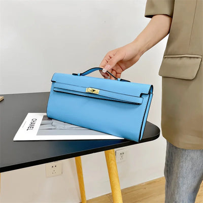Elegant Classic Leather Handbag For Ladies - With Inner Compartments High Quality By Famous Designer Brand