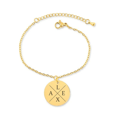 Custom Engraved Name Date Round Coin Stainless Steel Personalized ID Tag  Accessory Jewelry Pendant Fit for Bracelet Necklace