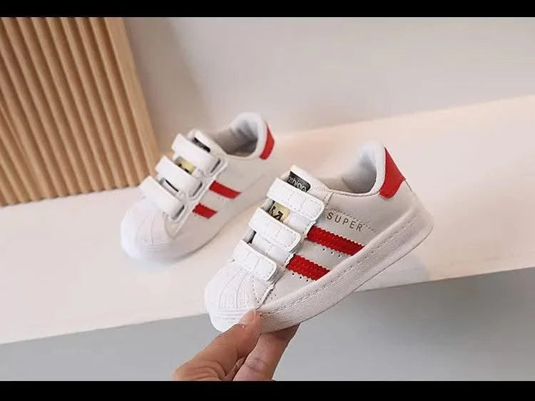 Children's Sports Shoes Spring and Fall Four Seasons Models Boys and Girls Casual Board Shoes Shell Head Small White Shoes