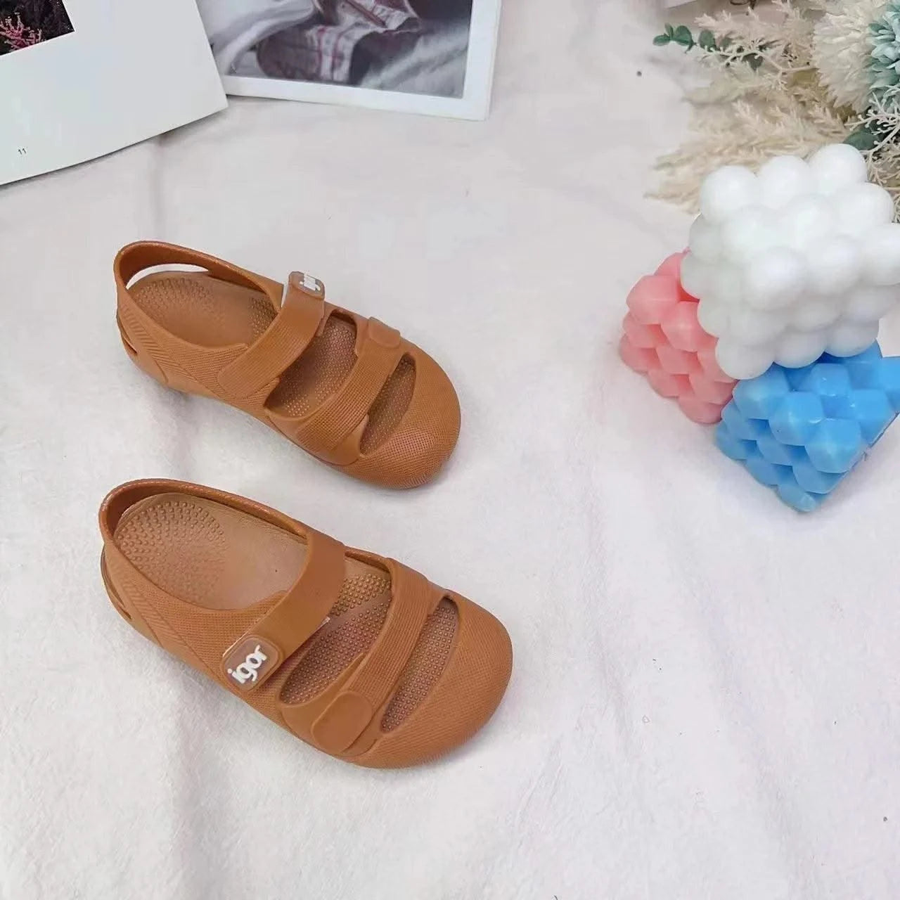 Kid Toddler Flat Breathable Fishermen Roman Shoes Children's Colorful Beach Comfortable Jelly Sandals Boy Girls Sandals SO098