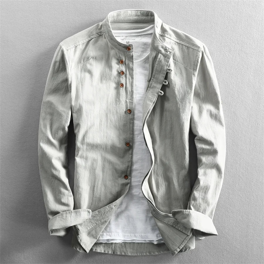 Plus Size 6XL 7XL Men's Casual Cotton Linen Shirt Formal Retro Long Sleeve Soft Loose Shirts Male Oversized Clothing Shirts Tops