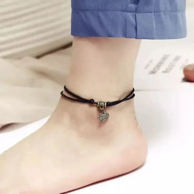 Bohemia Butterfly Heart Tree Tower Pendant Ankle for Women Black Rope Bracelets on Leg Choker Ankles Sandal China Jewelry Gift