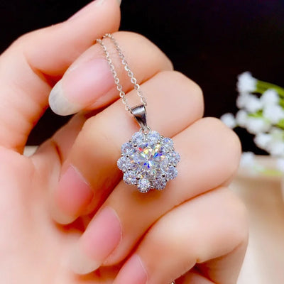 2ct Lab Diamond Solitaire Pendant Necklace 925 Sterling Silver Choker Statement Necklace Women Silver 925 Jewelry With Box Chain
