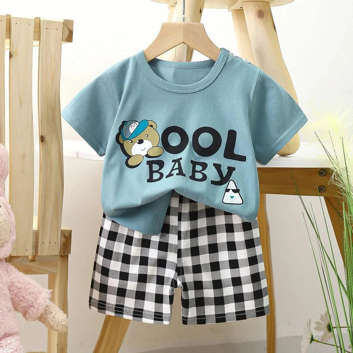 Summer Children Suits For Girls Short Sleeve Sets For Baby Girls Two Clothes T-shirt + Shorts Sets Toddler Clothing