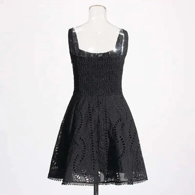 Summer Sundress Holiday Print Embroidery Cotton Short Cake Dress Women Sleeveless Tank Elastic Back Cocktail Party Vestidos