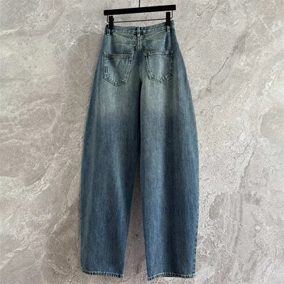 Women's pants 2025 autumn new high waisted slim women's jeans pure cotton straight leg pants  Wide leg pants curved knife jeans