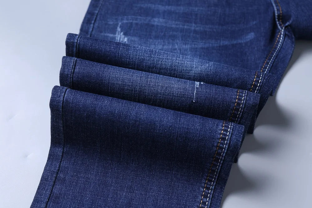 Men's Jeans Straight Leg Loose Elastic Business Casual Daily Versatile Men's Denim Pants 2025 New Outer Wear Men's Jeans Can Be Worn in All Seasons
