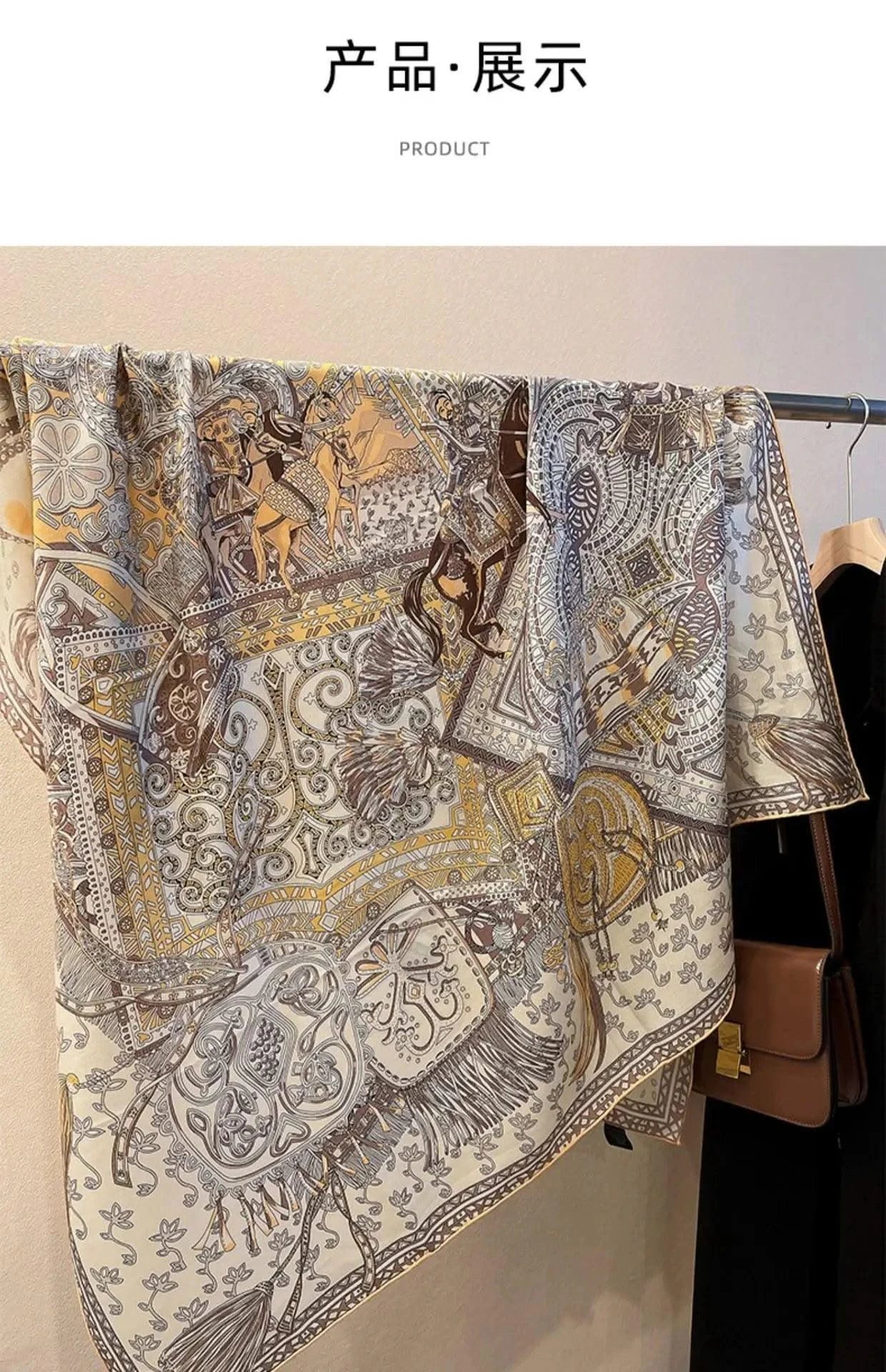 women's autumn and winter silk and wool dual purpose high-end scarves  large