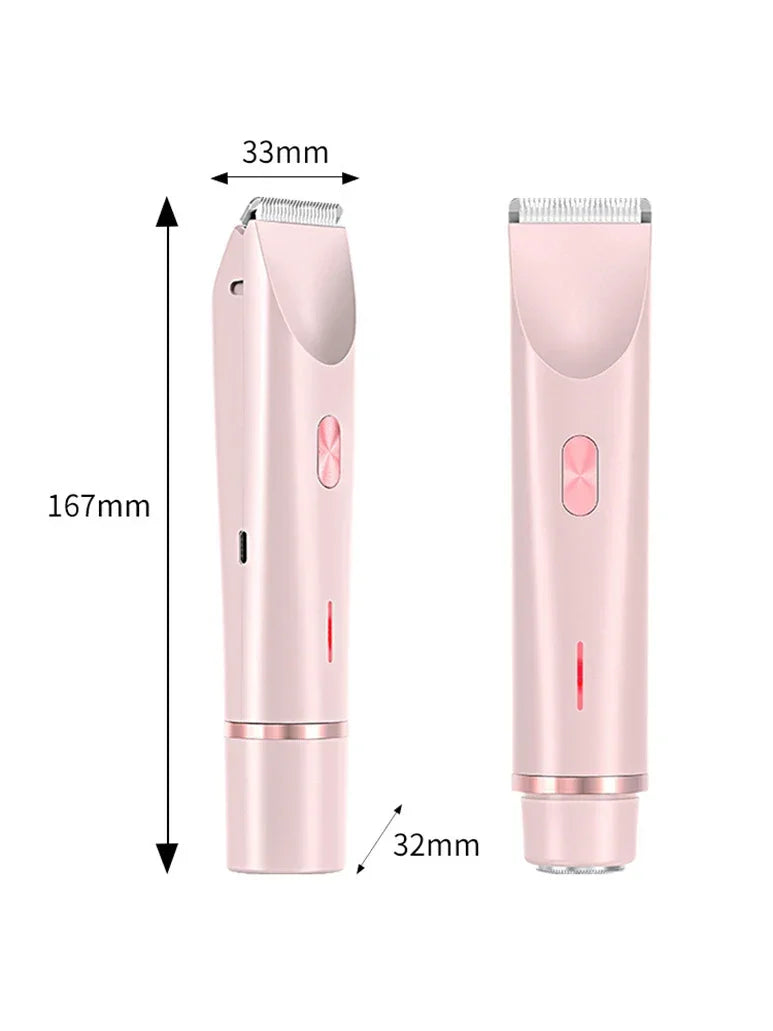 Electric Razors for Women 2in1 Bikini Trimmer Facial Mustache Shavers for Ladies Body Underarms Legs Portable Painless Epilator