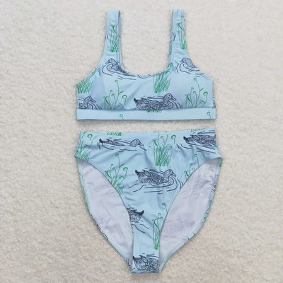 Wholesale Adult Women Swimwear Summer Sleeveless Shorts Swimsuit Set Camo Bathing Suit Clothing