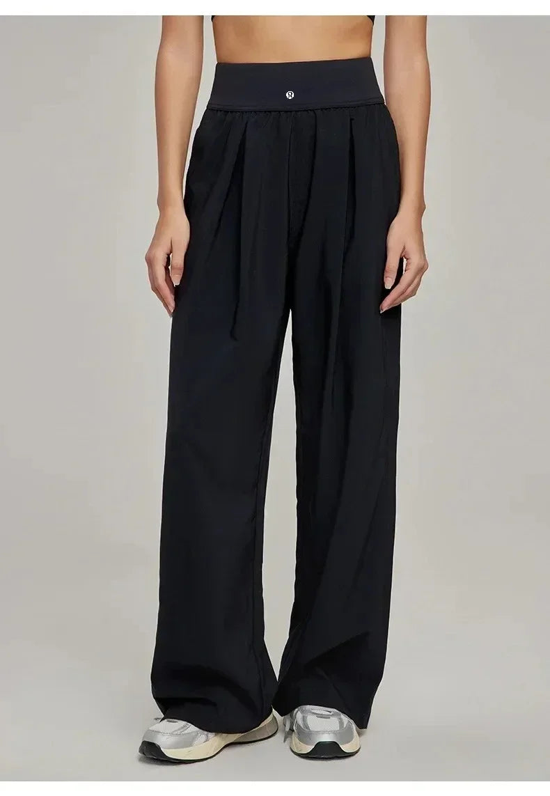 Women's High Waisted Hip Lifting Yoga Wide Leg Pants Athletic Casual Fitness Pants