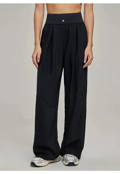 Women's High Waisted Hip Lifting Yoga Wide Leg Pants Athletic Casual Fitness Pants