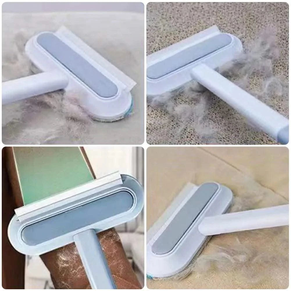 Pet Hair Remover Brush Dog Hair Cleaner Brush with Squeegee Carpet Bed Hair Cleaning Tool Long Handle for Carpet Bed Sofa