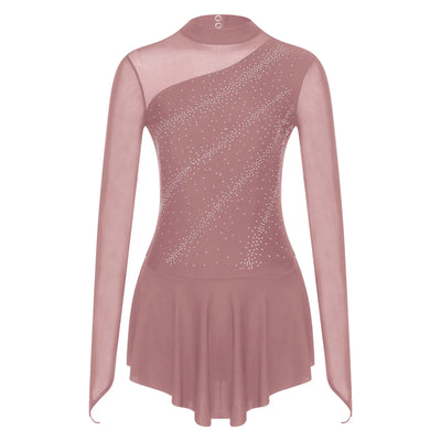 Women Modern Lyrical Dress Camisole Dance Costume Ballet Asymmetric High-Low Mesh Skirted Sleeveless Leotard Gymnastic Dancewear
