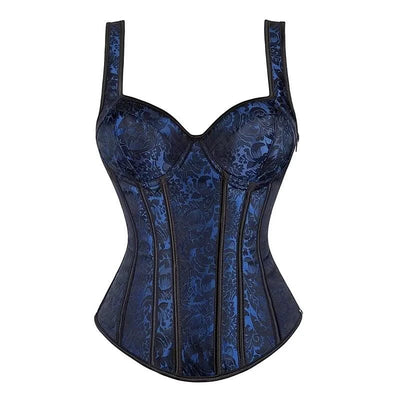 Women Corset with Straps Black Overbust