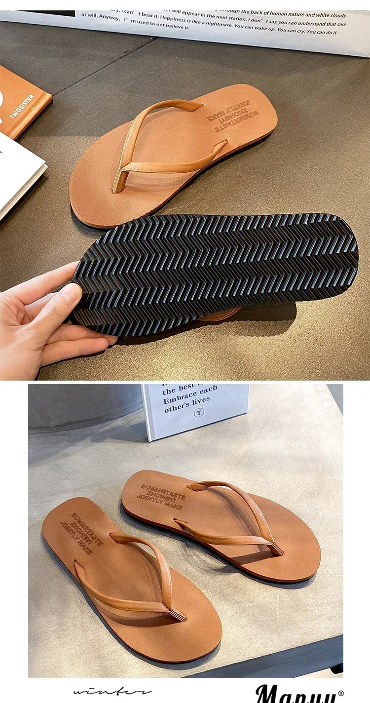 Women's Non-Slip Summer Flip Flops - Beach/Outdoor Casual Sandals, Fashion Slippers for Ladies, Comfortable Holiday Footwear