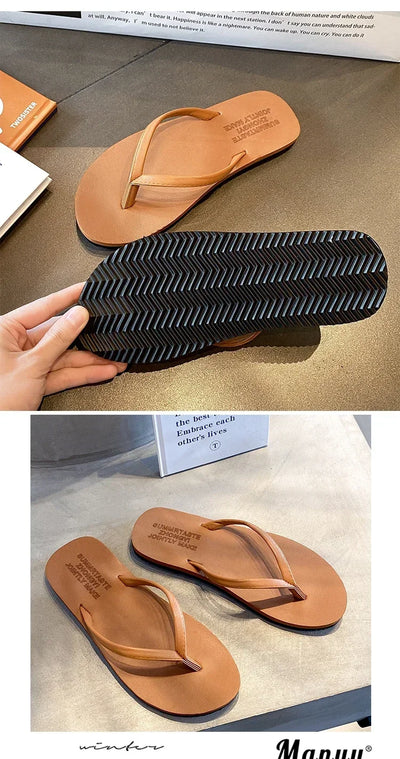 Women's Non-Slip Summer Flip Flops - Beach/Outdoor Casual Sandals, Fashion Slippers for Ladies, Comfortable Holiday Footwear