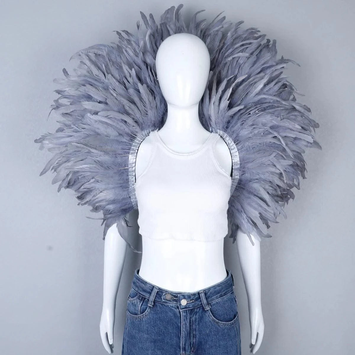 Designer Feather Scarf  (Punk, Halloween, Carnival, Masked Ball Party )Accessory