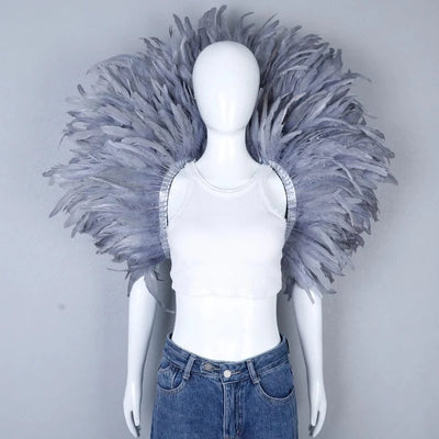 Designer Feather Scarf  (Punk, Halloween, Carnival, Masked Ball Party )Accessory