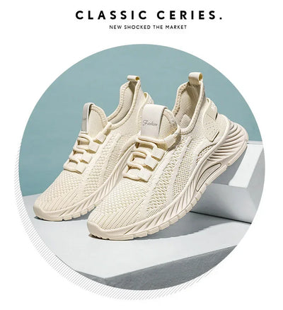 2025 Designer Women Casual Sneakers Sports Shoes Fashion Brand Lace Up Loafers Female Knitted Mesh Breathable Shoes for Women