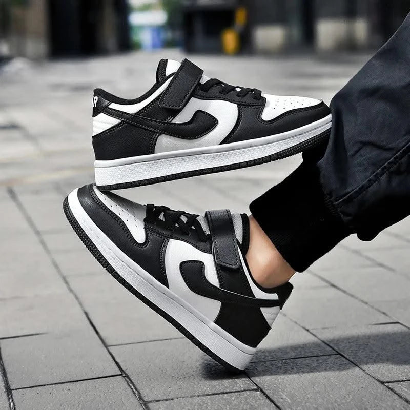 Boys' sports shoes 2025 new leather-covered waterproof children's casual shoes primary school trend non-slip board shoes