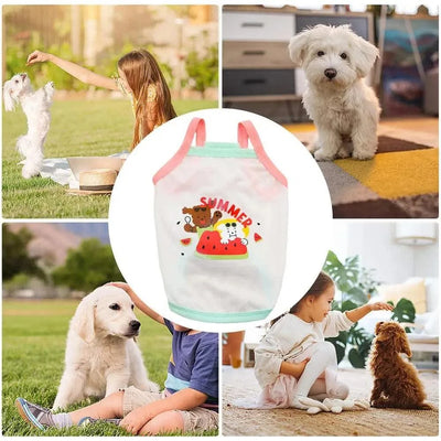 Pet Clothes Dog Girl Clothes Sleeveless Stylish Lightweight Breathable Comfortable Cat Suit For Camping Beach Walking Training