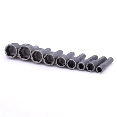 9pcs Power Hand Driver Drill Tools Set 5-13mm Metric Socket Wrench Set Power Nuts Driver Socket 1/4" Hex Shank Drill Bit Set