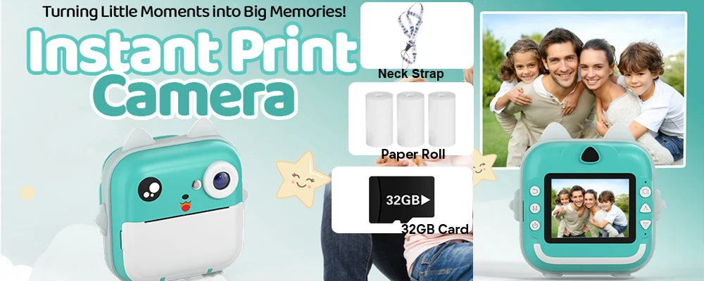 Digital Children Camera For Photography Instant Print Photo Kids Camera Mini Thermal Printer Video Educational Toys Gift