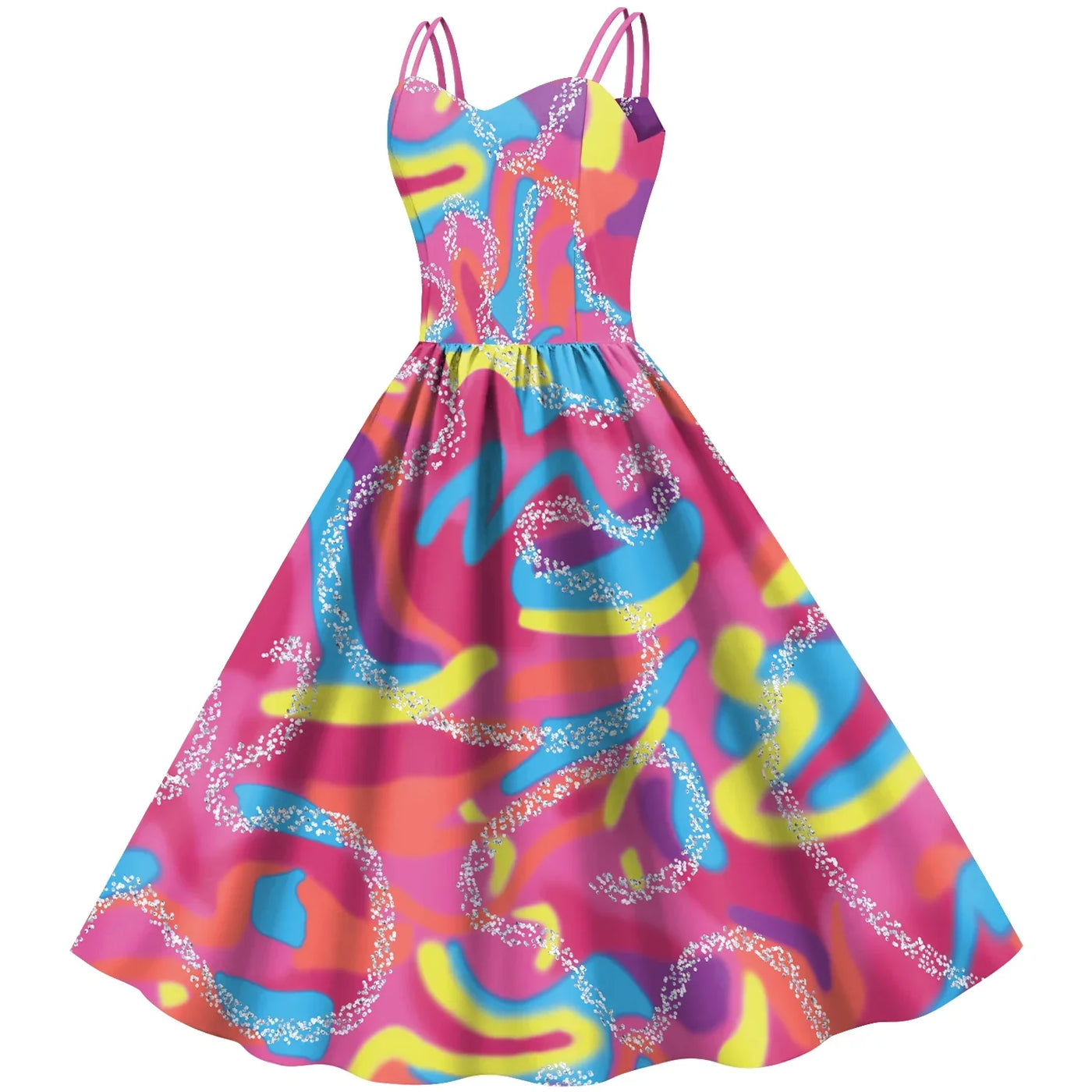 Pink Dress Clothes for Girls Women Movie Margot Robbie Dresses Cosplay Costume Princess Dress Halloween Party Outfit 2023