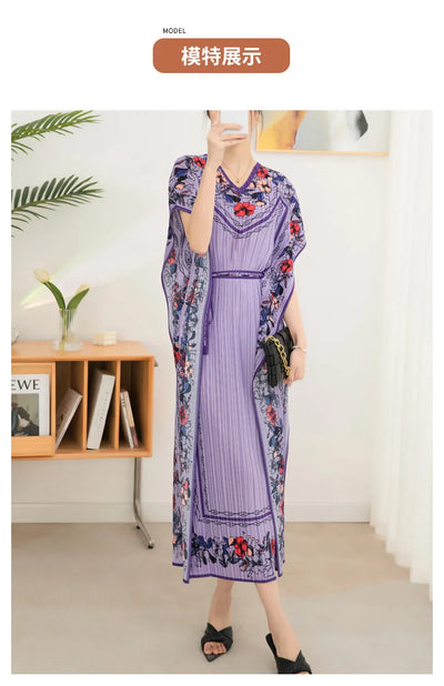 2025 Spring Summer Women's New Sexy One Shoulder Off Shoulder Fashion Red Flower Printed Lace Up Waist Long Swing Dress